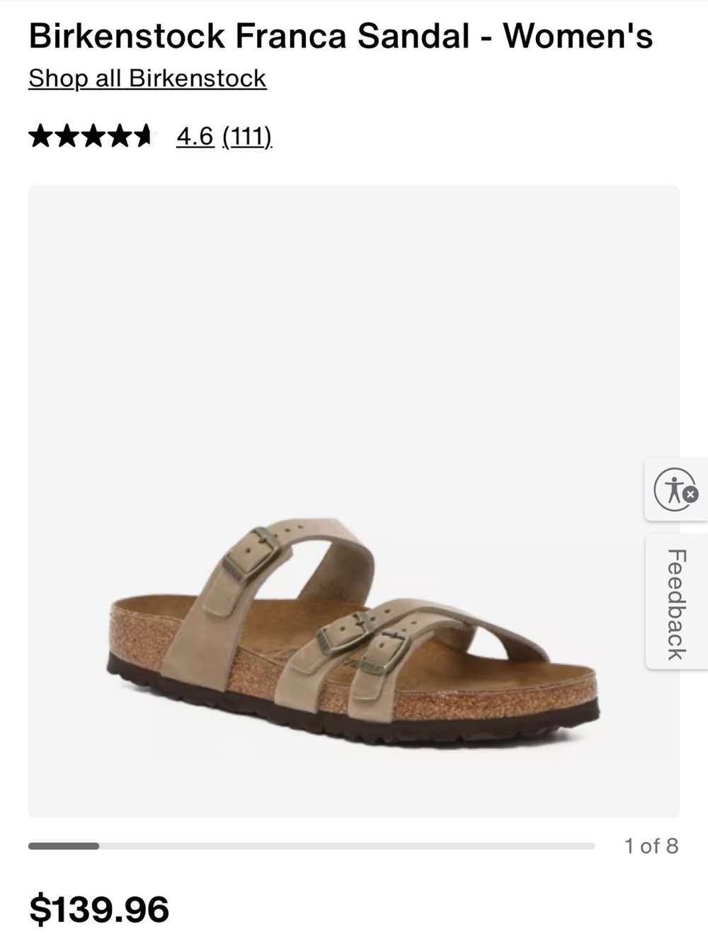 Birkenstock Double-Strap Sandal in Taupe